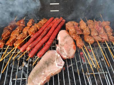 Assorted meat on grill